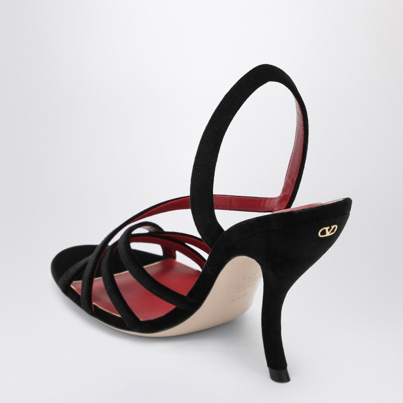 Fetishique black velvet sandal