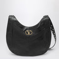 Medium Hoboho bag in black chevron-pattern nappa