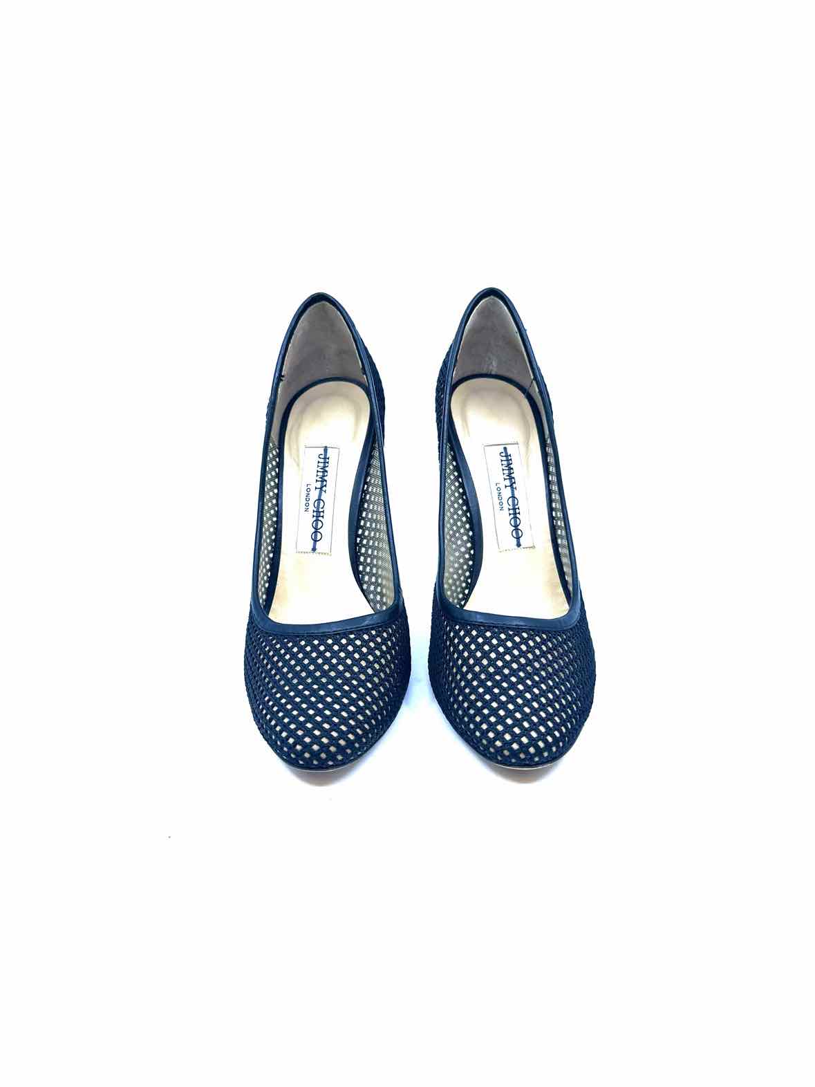 JIMMY CHOO Size 7.5 Black Mesh Solid Pumps