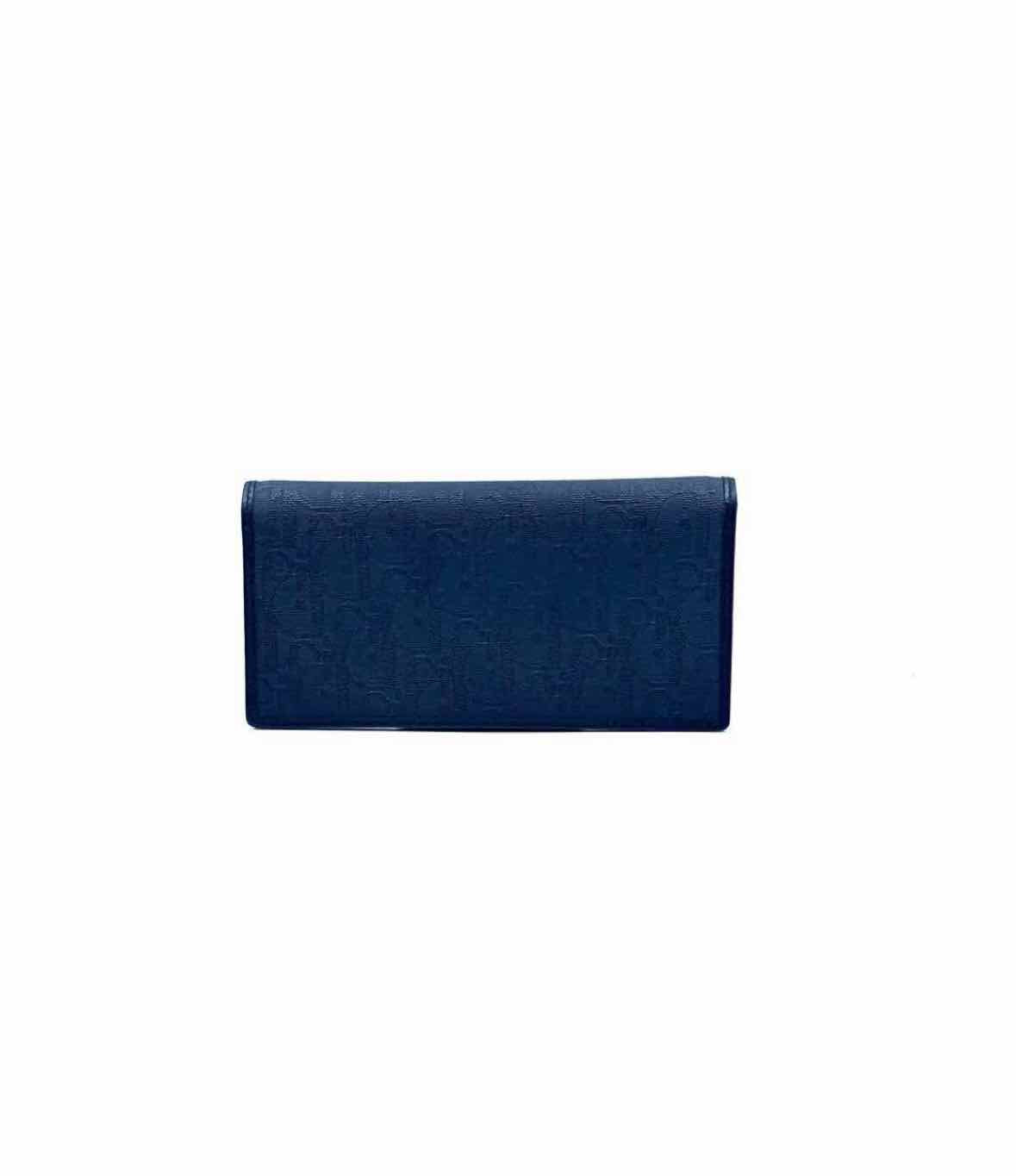 CHRISTIAN DIOR Black Coated canvas Leather Monogram Wallet