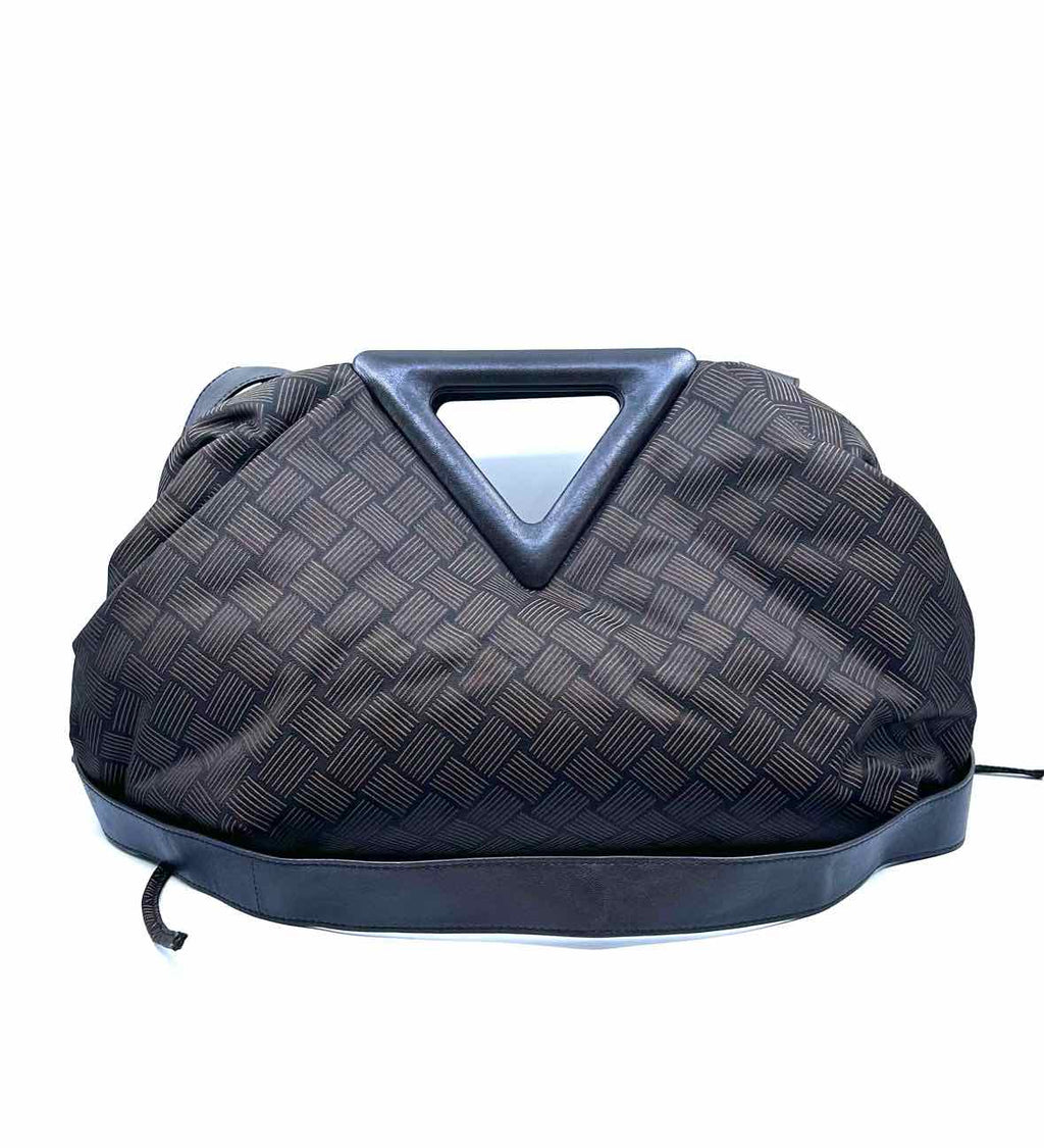 BOTTEGA VENETA Triangle Bag Brown Canvas Checkered Handbag