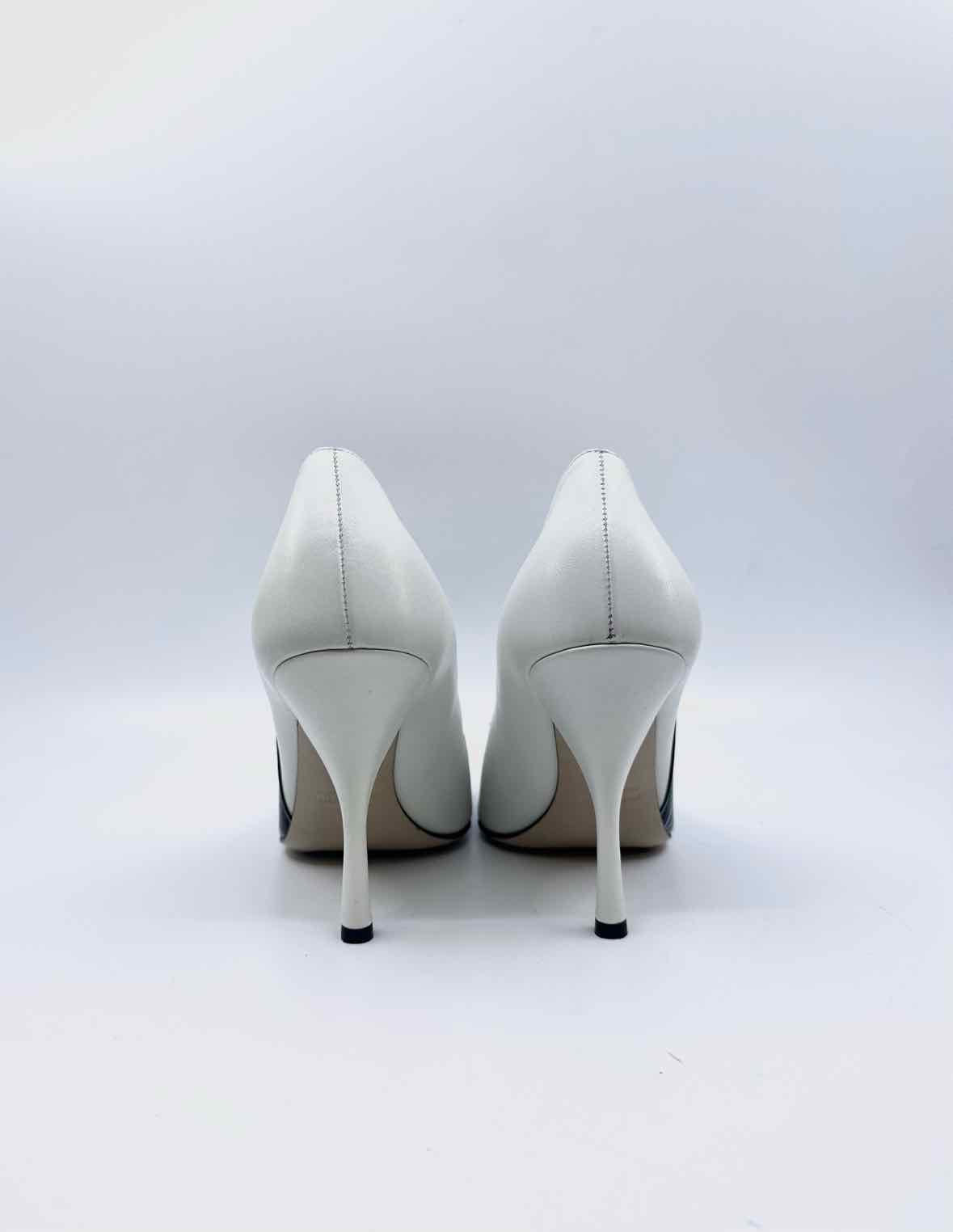 MIU MIU Size 9 Black & White Leather Pumps