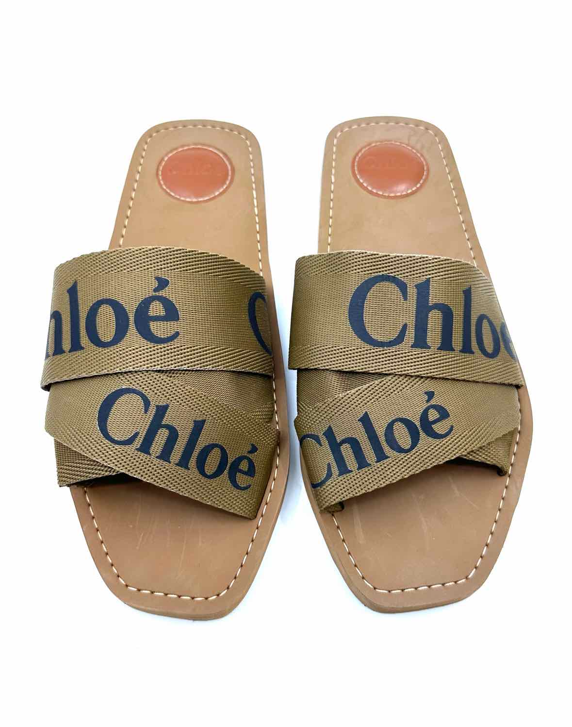 CHLOE Woody Size 9 Brown, black Solid Sandals