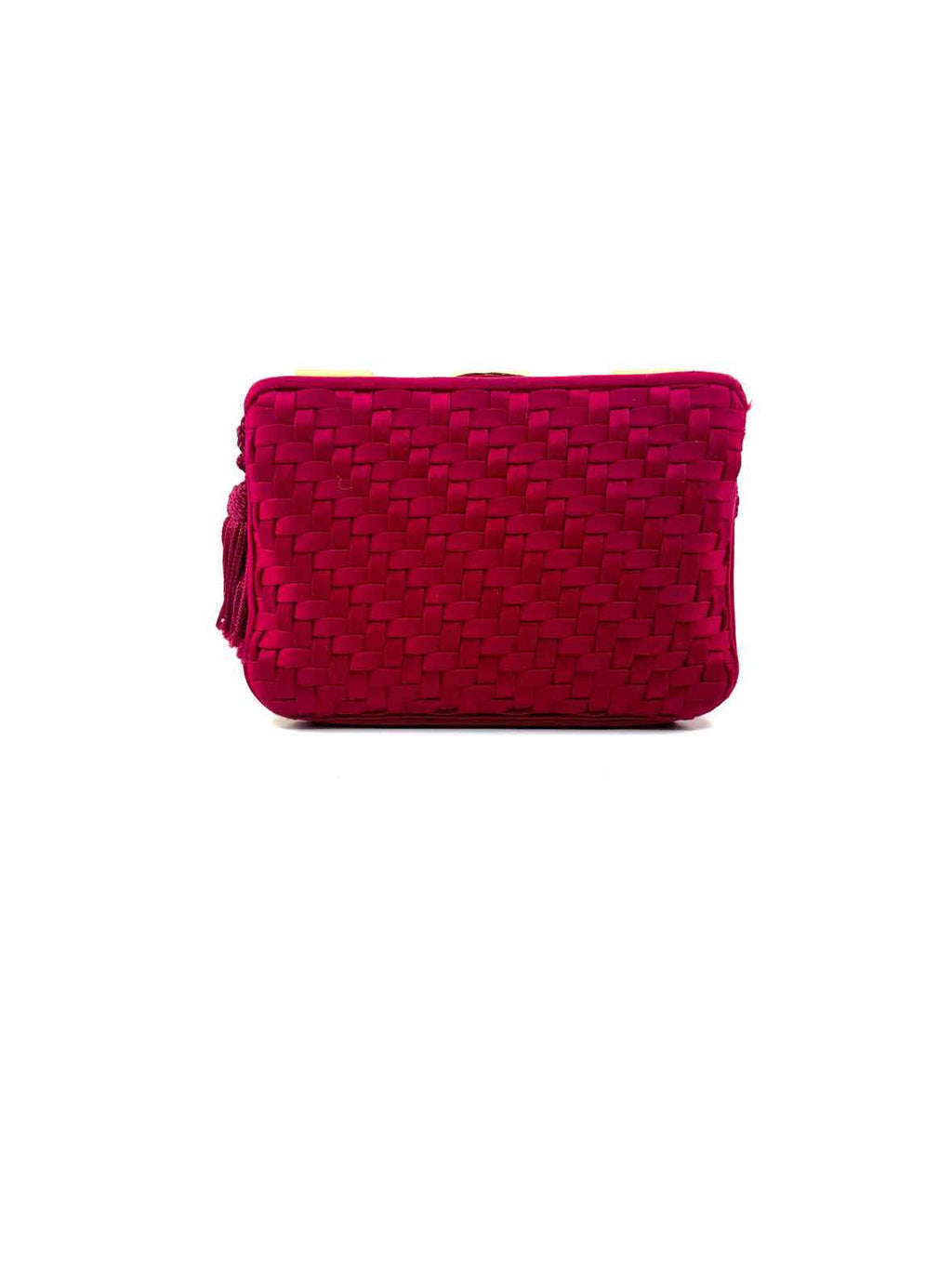 JUDITH LEIBER Fuchsia Silk Handbag