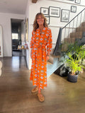Primrose Park Harper Dress in Maxi Palm Orange