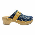 LOUIS VUITTON Size 8 Blue, white Canvas Monogram Clogs