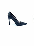 MANOLO BLAHNIK Size 9 Black Leather Pumps