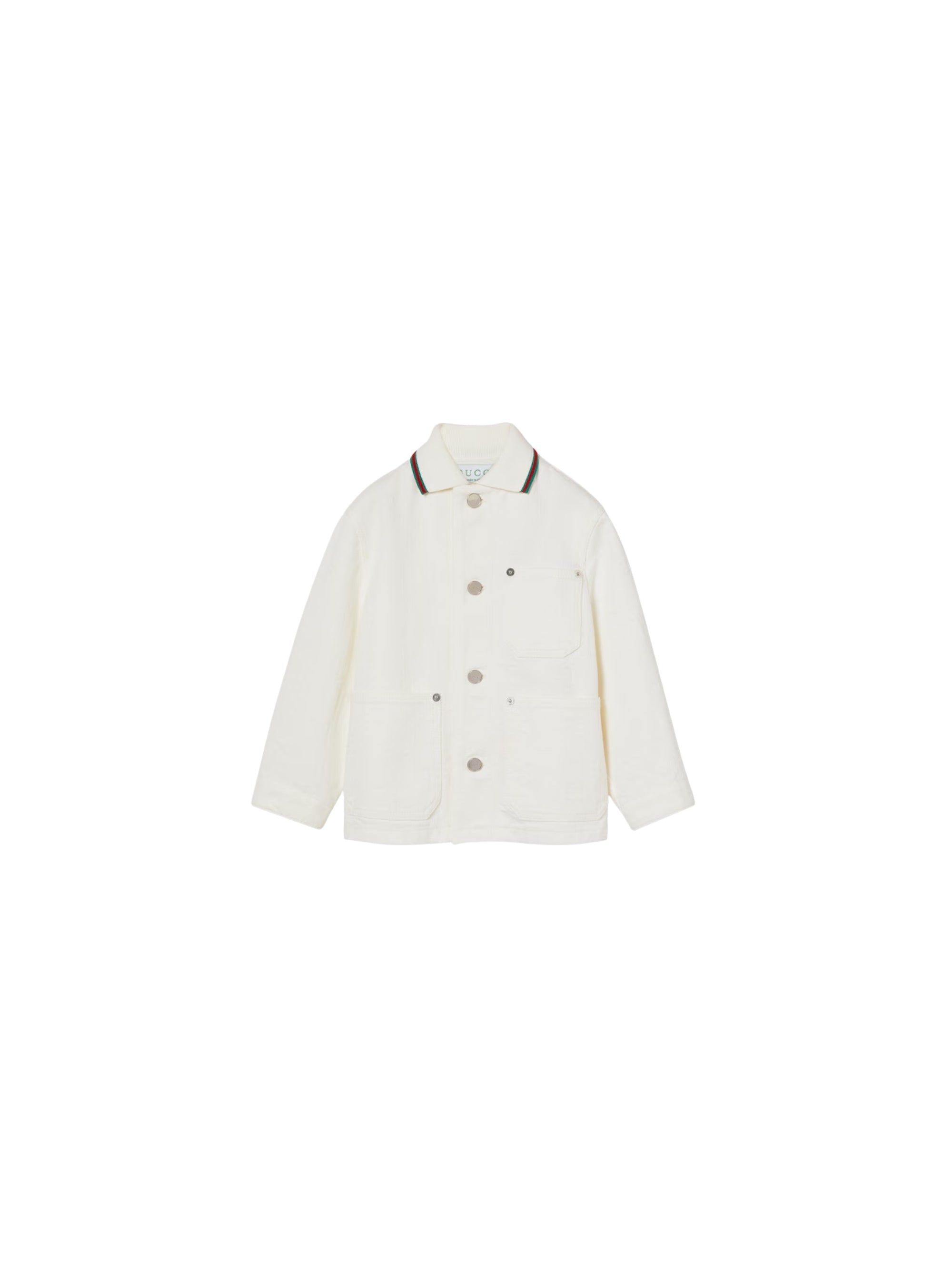CHILDREN'S GG DENIM JACKET WITH WEB