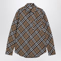 Beige Check Cotton Shirt