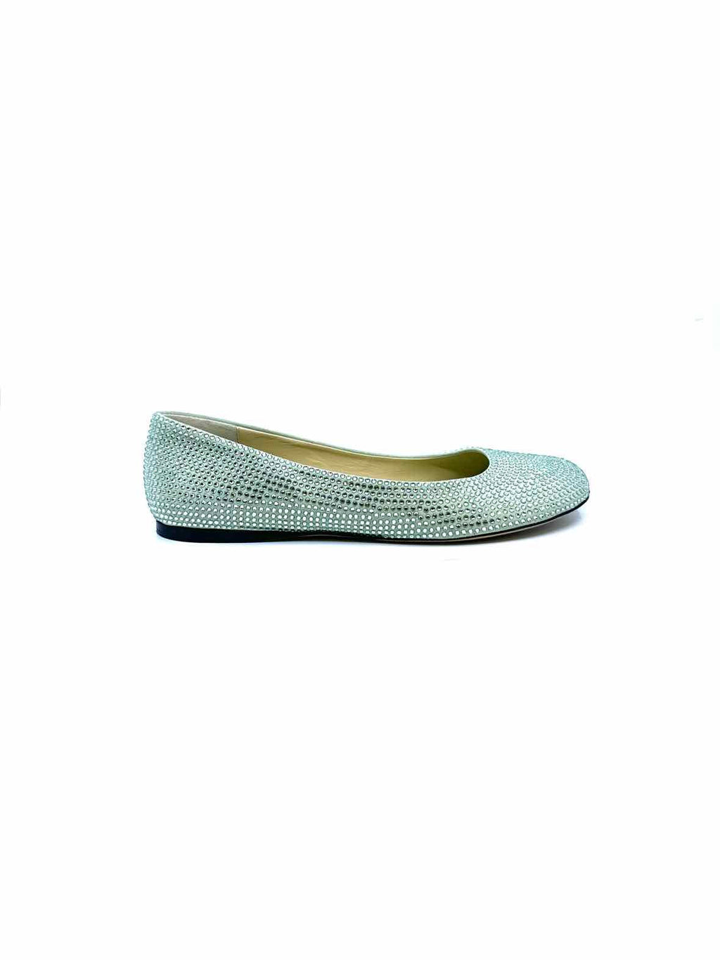LOEWE Size 11 Pastel Green Crystal Solid Flats
