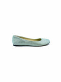LOEWE Size 11 Pastel Green Crystal Solid Flats