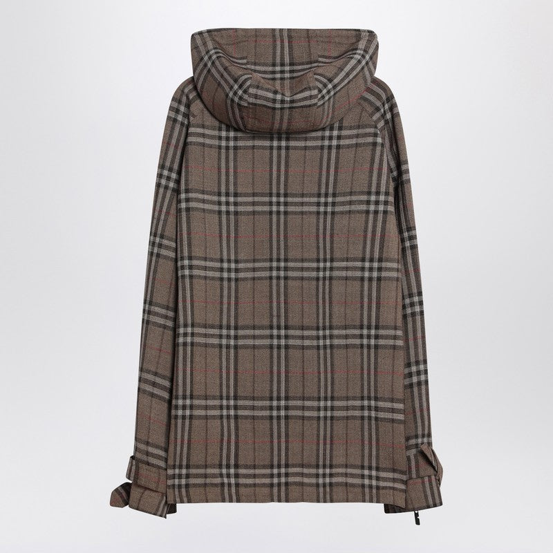 Half-zip jacket with Check pattern in silk blend