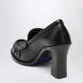Cadet black leather loafers with heel