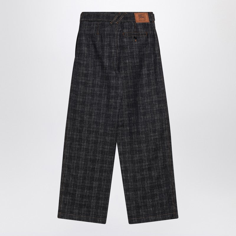 Indigo jeans in Check pattern denim