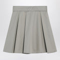 Beige trench mini skirt in gabardine