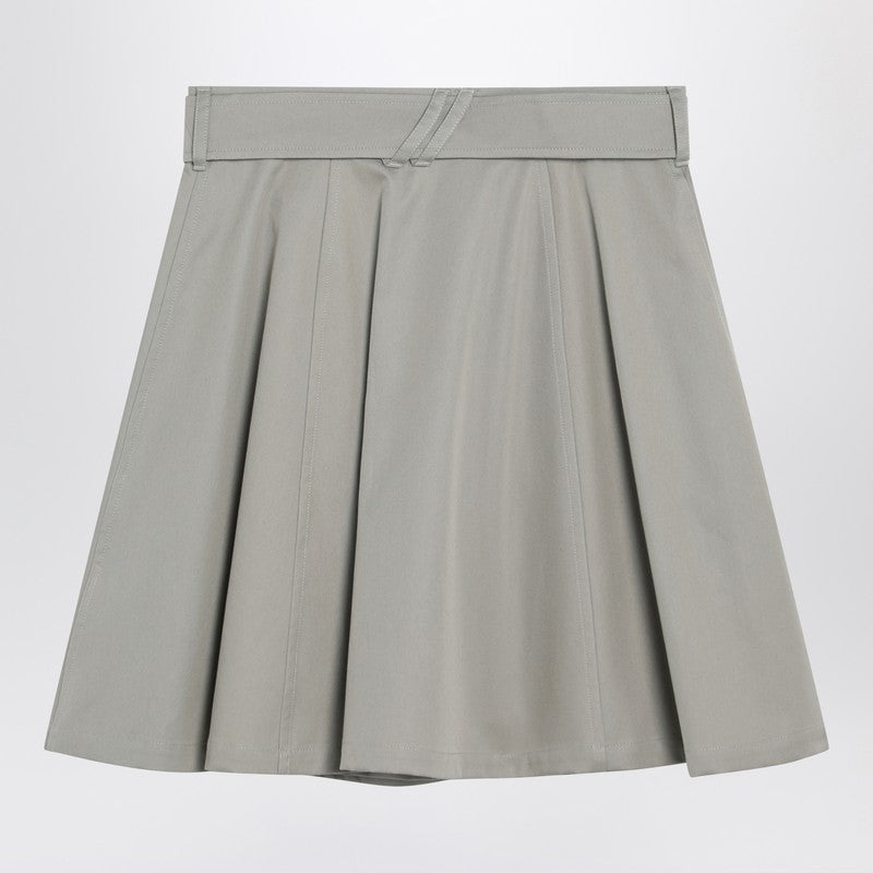 Beige trench mini skirt in gabardine