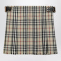 Beige wool mini kilt with Check pattern