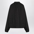 Black Satin Blouse With Bow