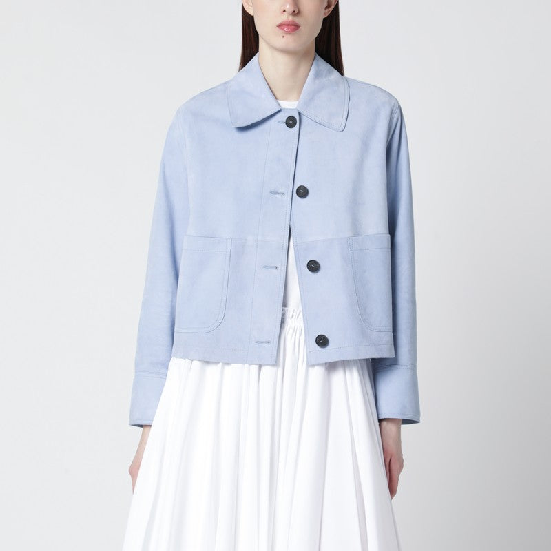 Light blue leather jacket