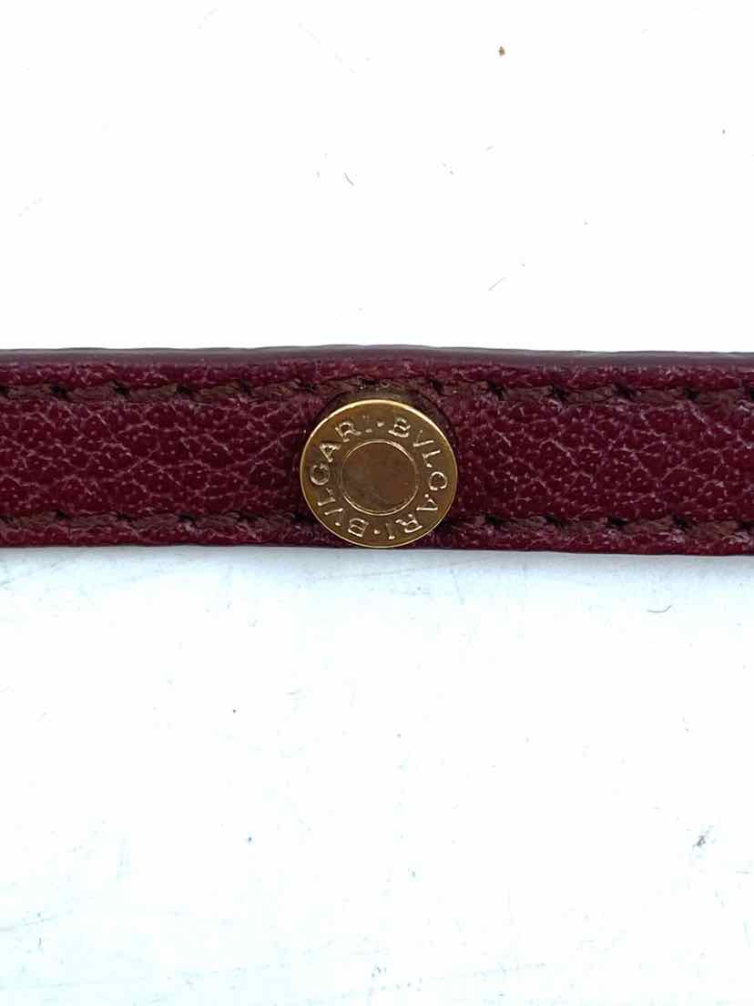 BVLGARI Burgundy Leather Necklace