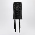 Skirt with laces in smoky grey denim
