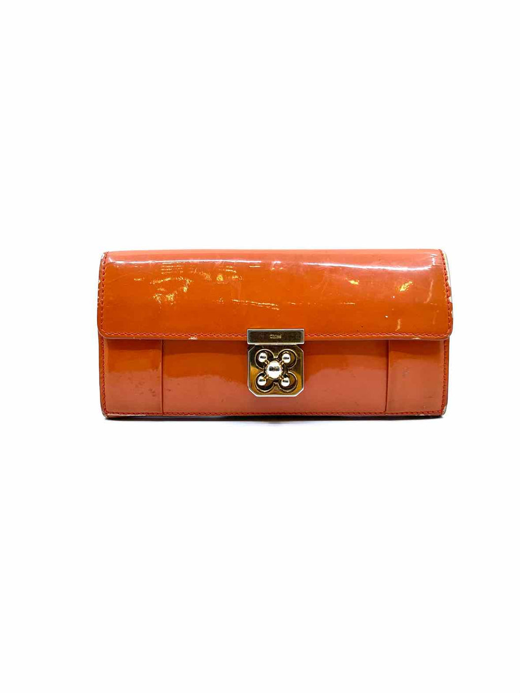 CHLOE Continental Burnt Coral Solid Wallet