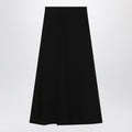 Draped black skirt in crêpe