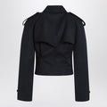 Short double-breasted navy blue jacket