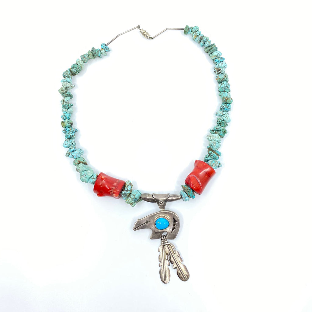 NAVAJO Sterling SIlver Turquoise Necklace