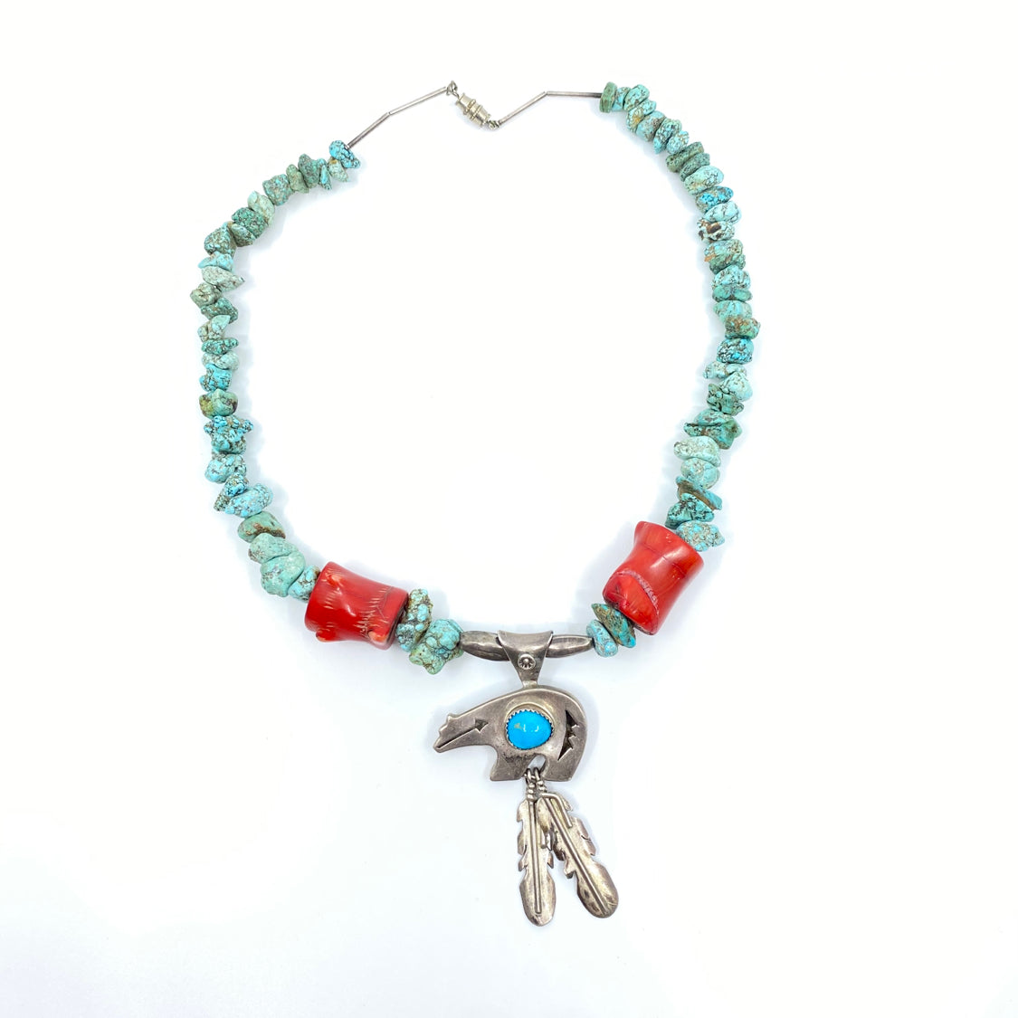 NAVAJO Sterling SIlver Turquoise Necklace