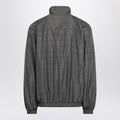 Grey/blue nylon zip-up jacket
