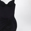 Black draped mini dress in jersey