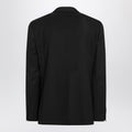 Black single-breasted wool jacket