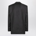 Grey pinstripe wool single-breasted jacket