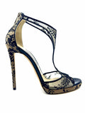 JIMMY CHOO Size 11 Black Mesh Lace Floral Sandals