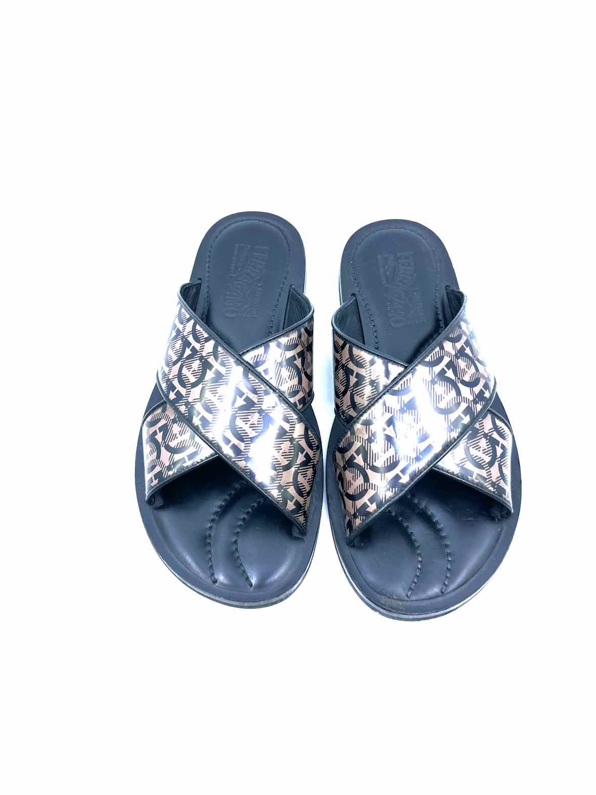 SALVATORE FERRAGAMO Size 7 Black & tan Men's Sandals