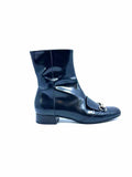 GUCCI Size 7 Black Leather Solid Ankle Boot
