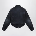 Navy blue jacket with curved waist