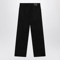 Black cotton denim trousers