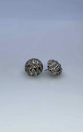 14K White Gold Diamond Pierced Earrings
