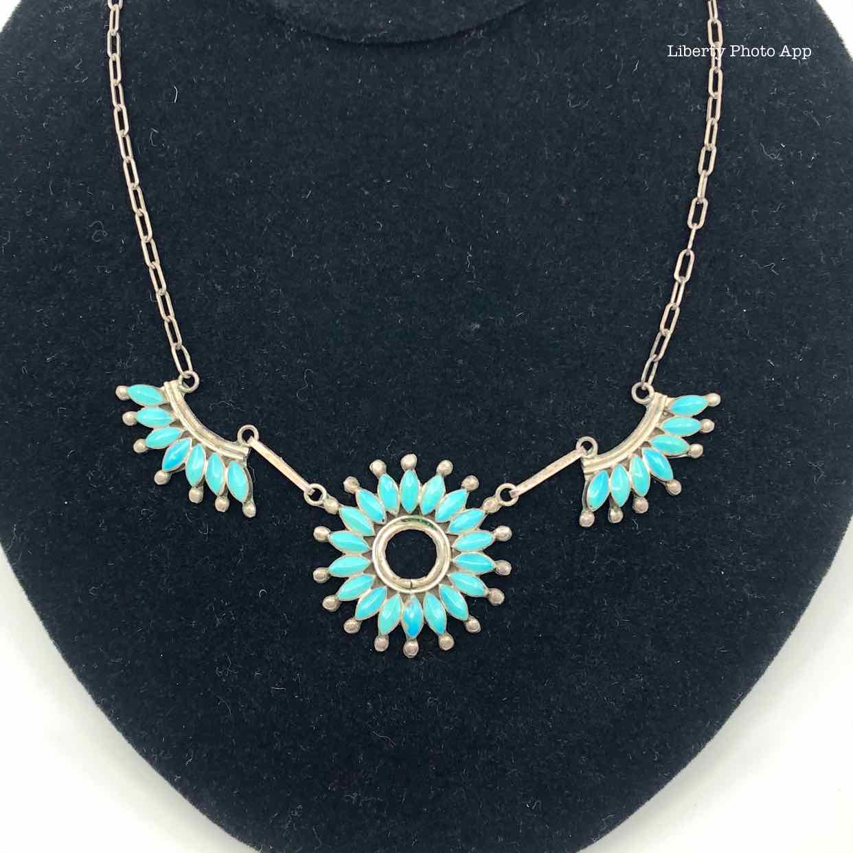 ZUNI Sterling Silver Turquoise Necklace