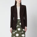 Brown single-breasted suede jacket