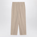 Lilas light khaki cotton and linen trousers