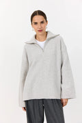 Levete Room Perle Half Zip Knit in Grey
