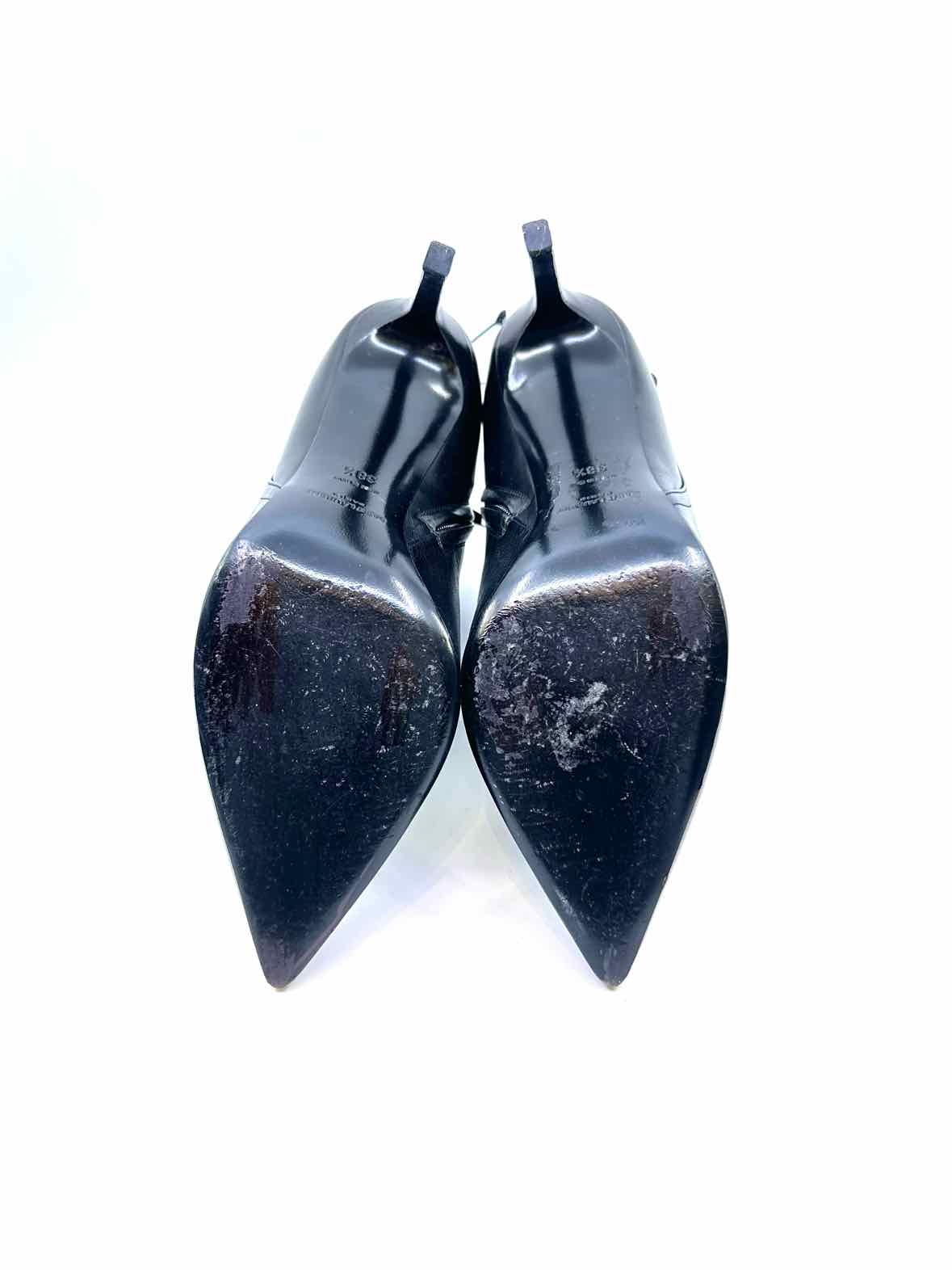 SAINT LAURENT Size 8.5 Black Leather Ankle Boot