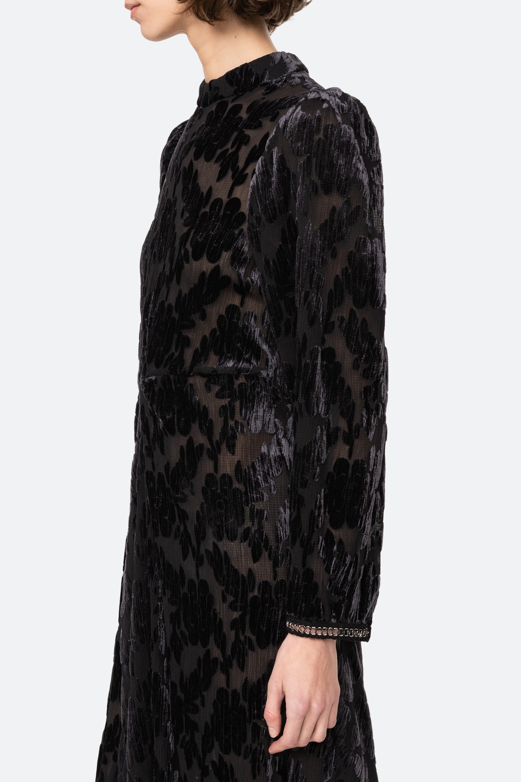 SEA NEW YORK.REGINE BURNOUT L/SLV MIDI DRESS )