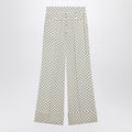 Ivory supergran trousers with Plusdepois print