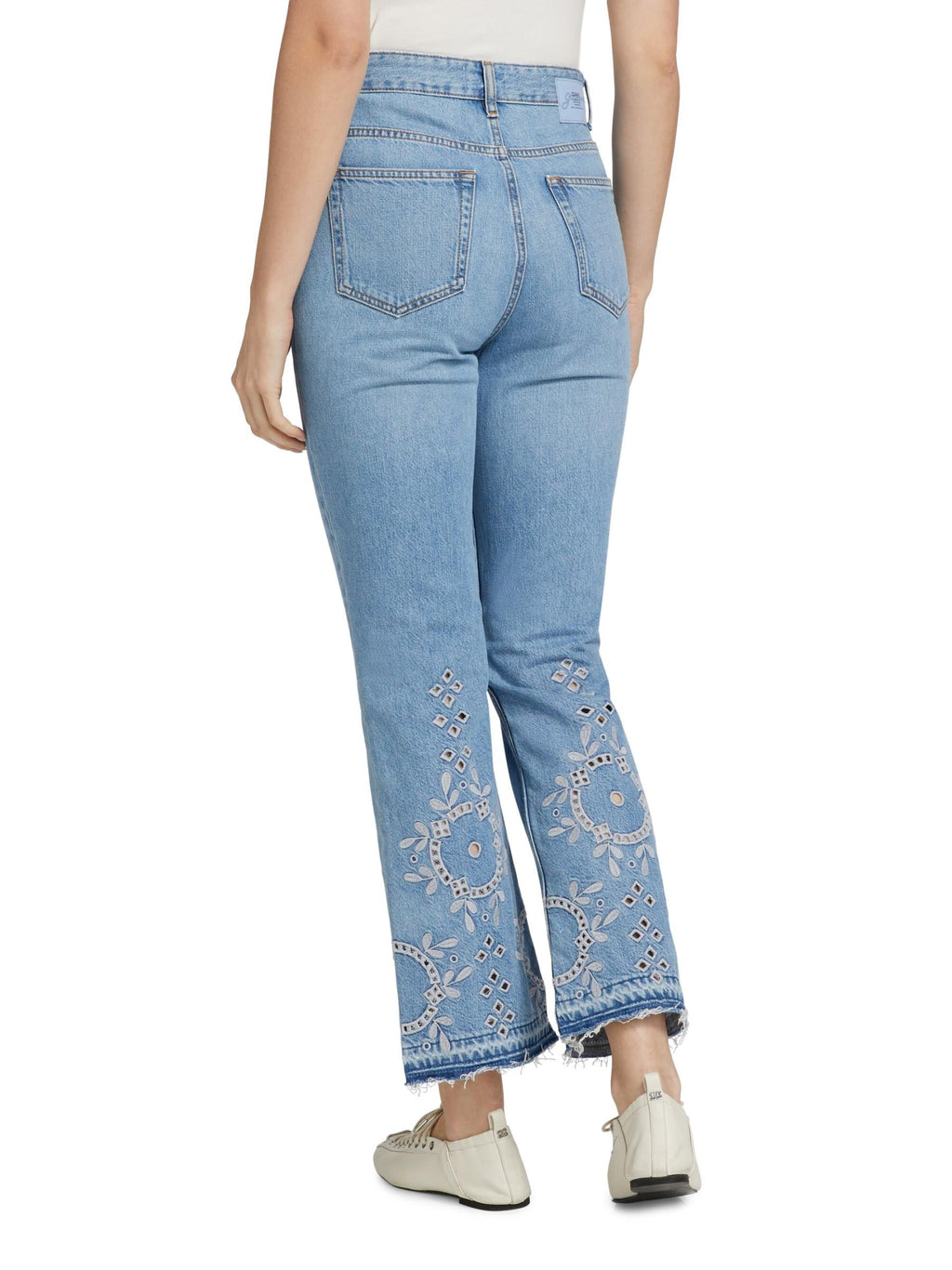 Ganni Broderie Anglaise Betzy Cropped Jeans