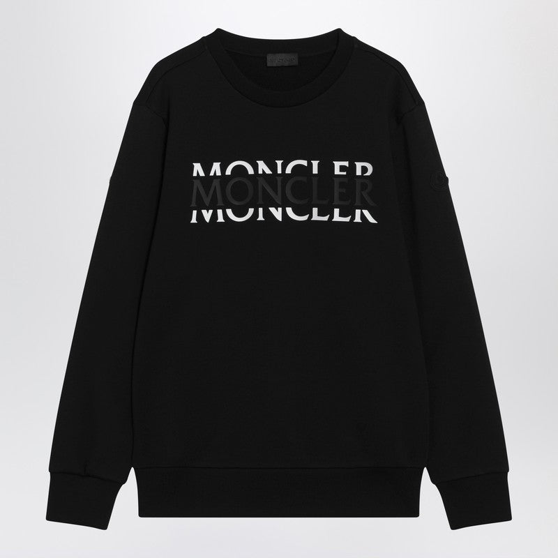 Black crew-neck sweatshirt with logo