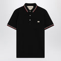 Black polo shirt with Vlogo Signature